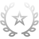 Silver laurel wreath encircling a five-point star with a smaller star cutout in the center.
